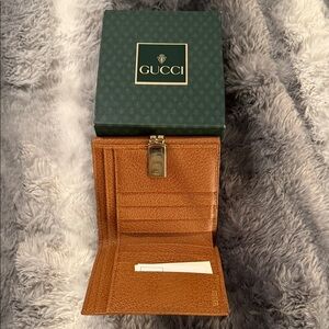 Vintage 1970-80s Gucci Brown Leather Card Holder